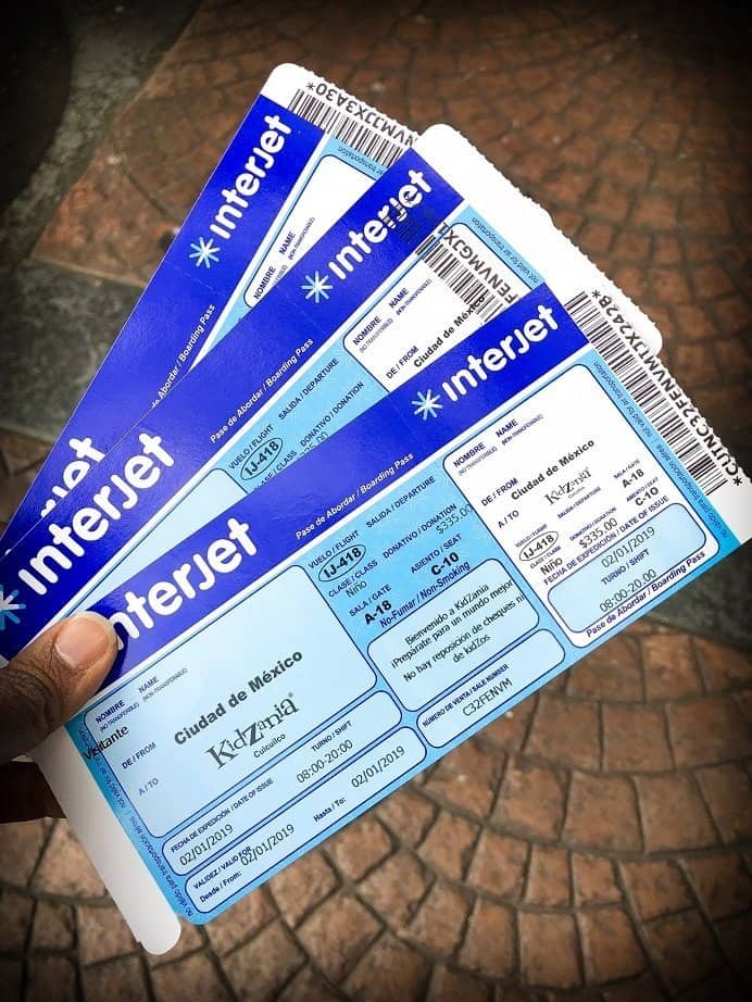 Boarding passes for KidZania activities
