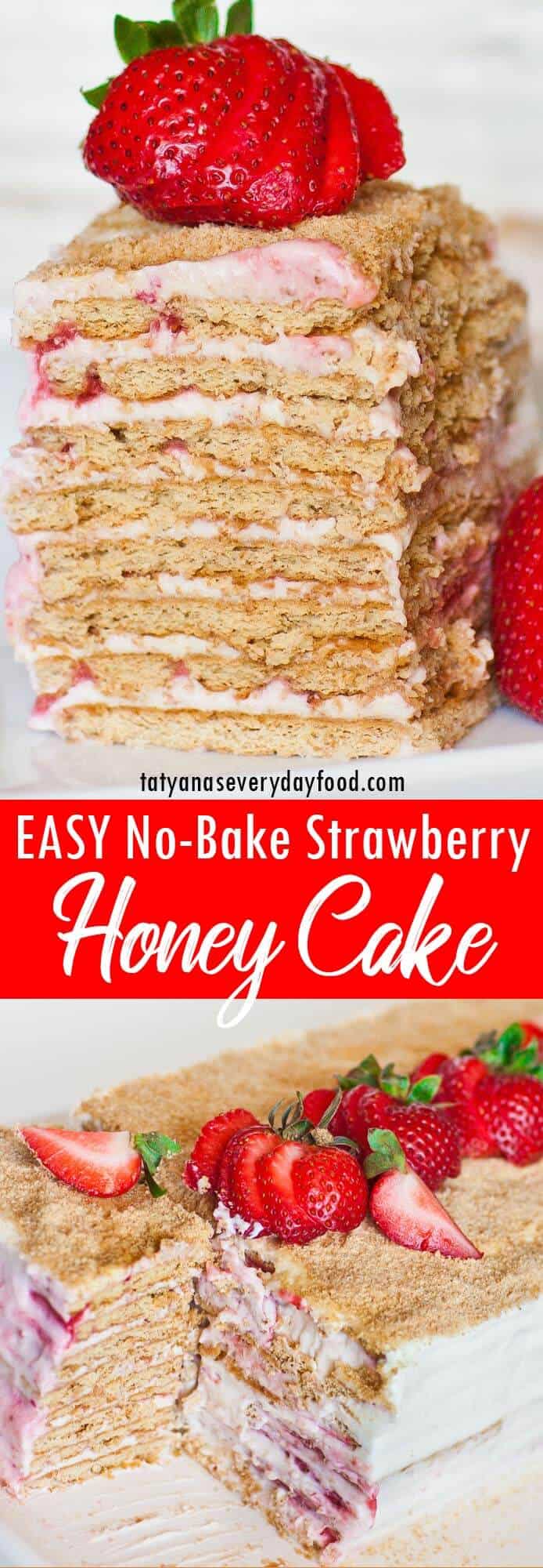 No-Bake Strawberry Honey Cake video recipe