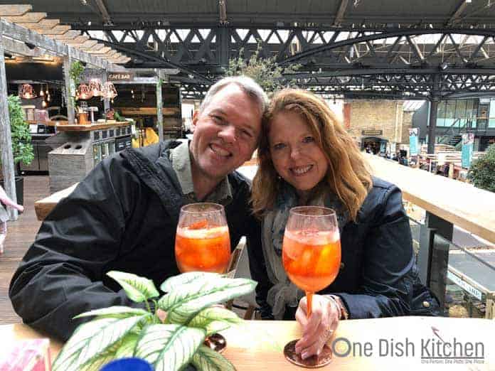 Enjoying Aperol Spritz in London