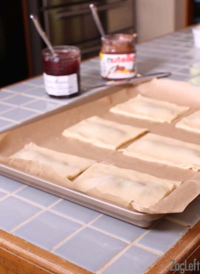Place the top of the dough on top of the filling to make pastries