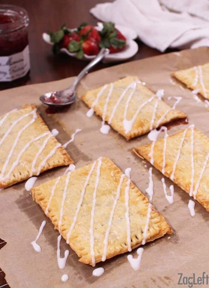 Adding a glaze zig-zag to homemade toaster pastries