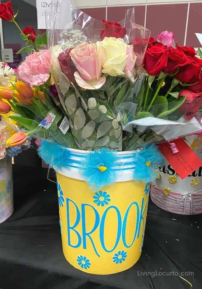 DIY Cheer Drill Team Flower Bucket Ideas