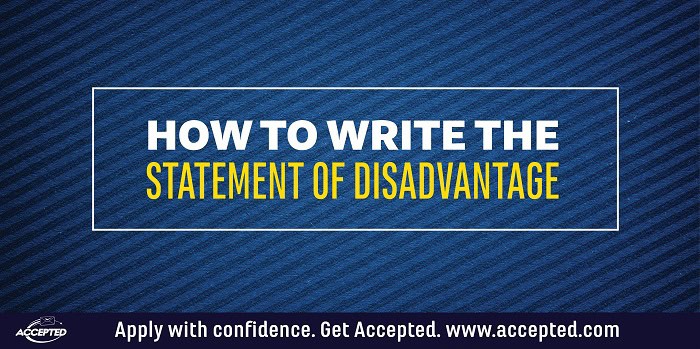 How to write the statement of disadvantage