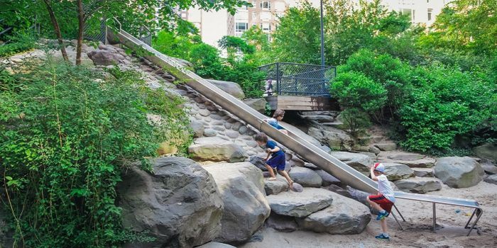 Teardrop park is a nyc playground in lower manhattan