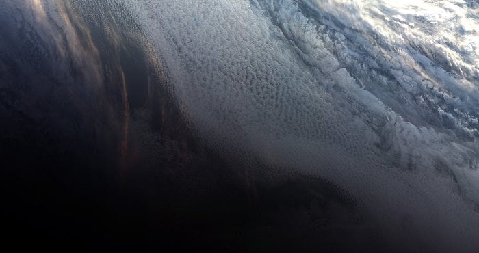 First image from Sentinel-3B of the Antarctic sunset, May 9, 2018. Image contains modified Copernicus Sentinel data (2018), processed by EUMETSAT, CC BY-SA 3.0 IGO