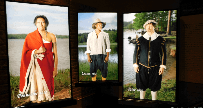 The museum at jamestown settlement has high-tech screens that bring history to life