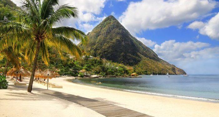 Sugar beach st. Lucia, in the caribbean