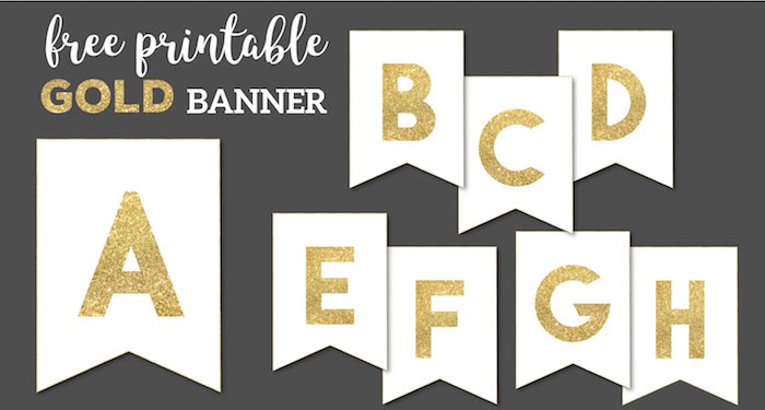 Gold Free Printable Banner Letters Paper Trail Design