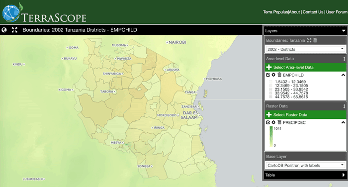 Screenshot of Terrascope.