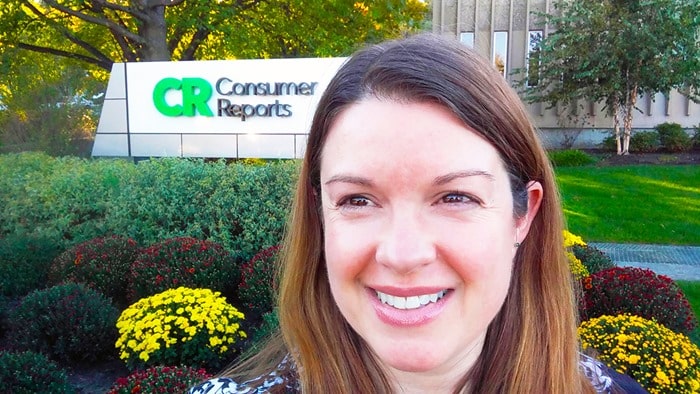 Consumer Reports Ambassadors HQ Tour 2016 - Amy Oztan in front of the Consumer Reports sign Consumer Reports Ambassadors HQ Tour 2016 - Amy Oztan in front of the Consumer Reports sign