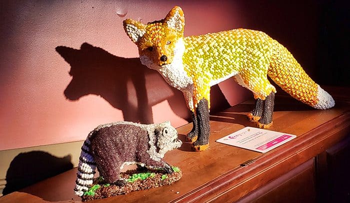 Candy animals A candy raccoon and a candy coyote