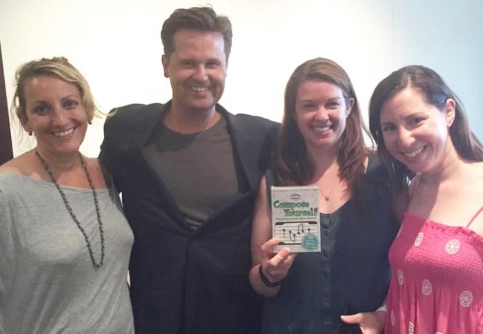 Nancy Friedman, Philip Sheppard, Amy Oztan, and Rebecca Levey with new game Compose Yourself