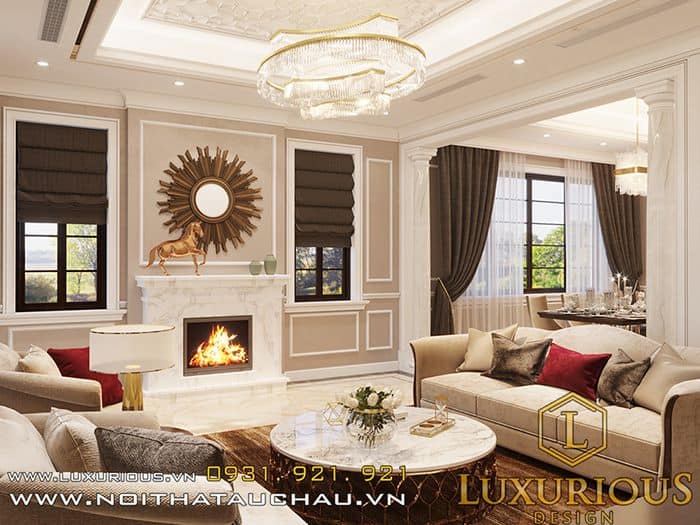 Nội thất phòng khách tân cổ điển