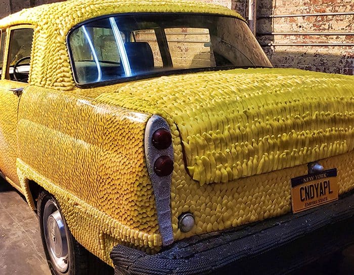 Candy cab A NYC taxi cab covered in yellow candy