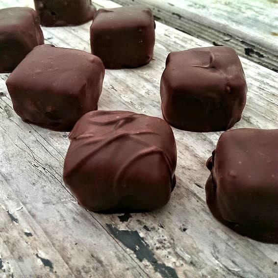 Ghirardelli Dark Chocolate Covered Hazelnut Crisp Cheesecake Bites