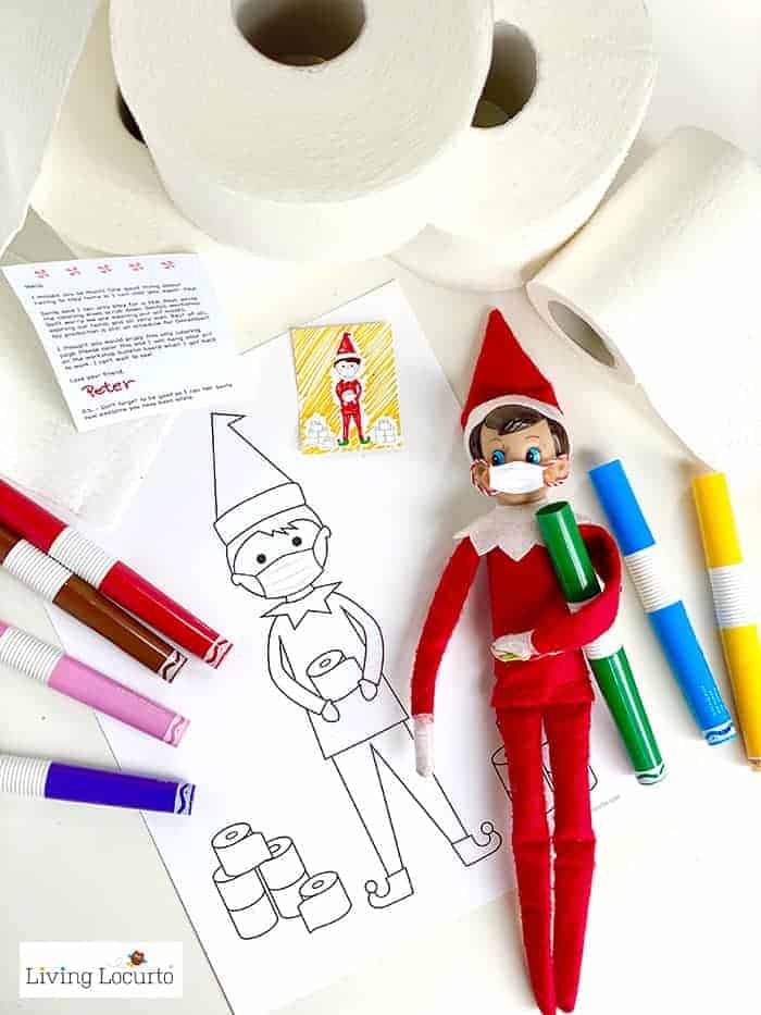 Quarantine Elf - Free Printable Coloring Page and Face Mask