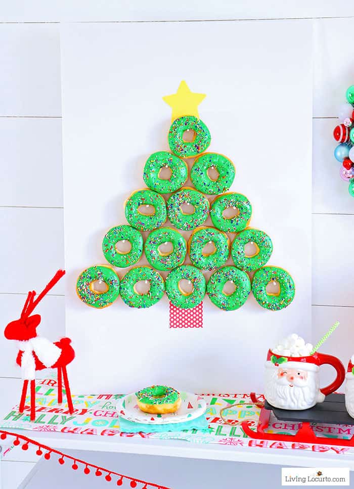 Christmas Tree Donut Wall EASY Party Food Idea Living