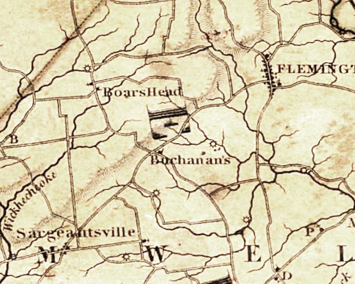 Detail of 1828 Map of New Jersey “Compiled under the Patronage of the Legislature of Said State by Thomas Gordon.”
