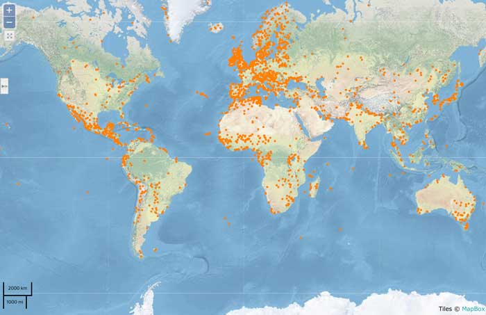 Map showing the 2,227 Wetland of International Importance sites. From: Ramsar.org