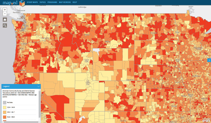 Mapping out demographic and socioeconomic data can help target marketing. Map Source: MapEd