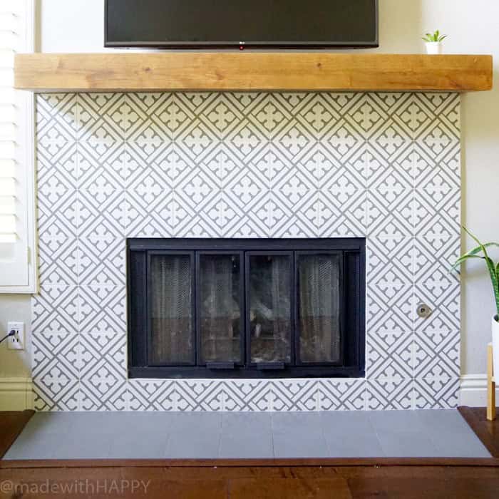 Modern Fireplace Makeover Made With Hy Modern Fireplace Makeover Just Like Cement Tile But Portuguese Ceramic