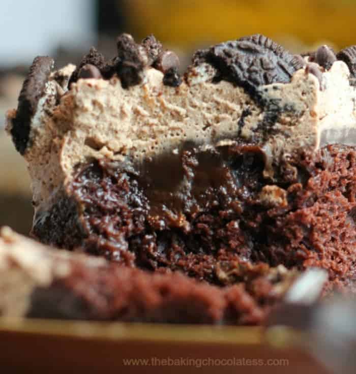 "Chocoholic" Hot Fudge Oreo Chocolate Poke Cake