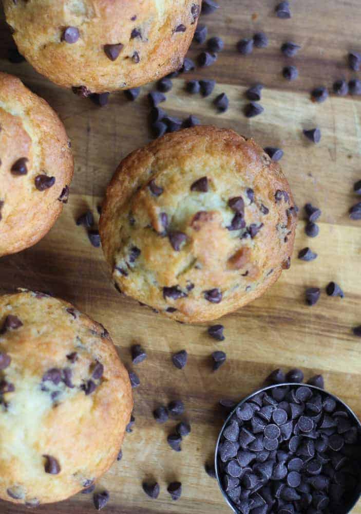 Chocolate Chip Yogurt Muffins Bakery Style