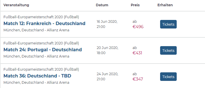 Screenshot Deal EM 2020 Tickets - Alles zur UEFA Europameisterschaft Screenshot Deal EM 2020 Tickets - Alles zur UEFA Europameisterschaft