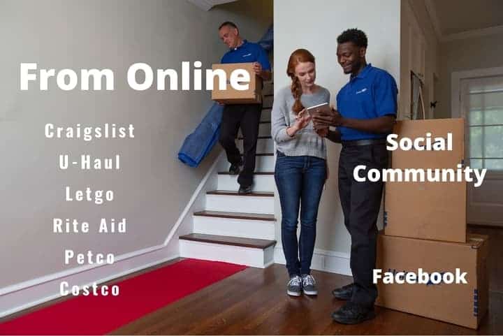 collect moving boxes from online