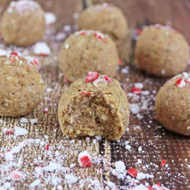 Peppermint White Chocolate Protein Bites