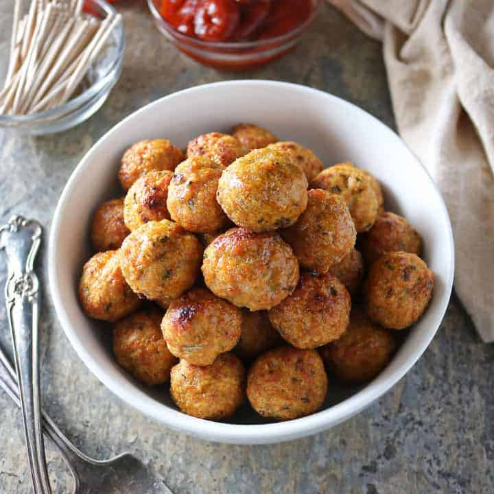 Spicy Baked Chicken Meatballs