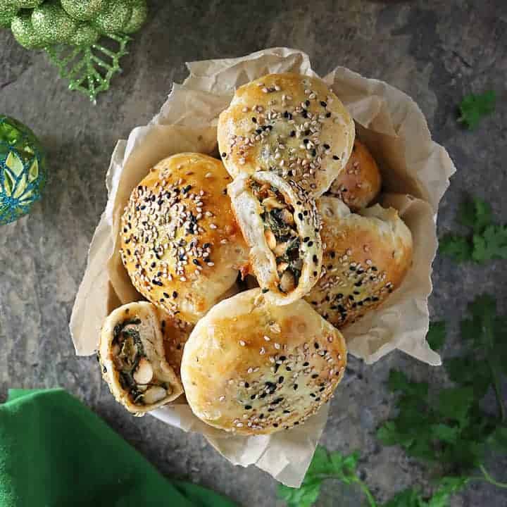 Black Eyed Peas and Greens Stuffed Buns