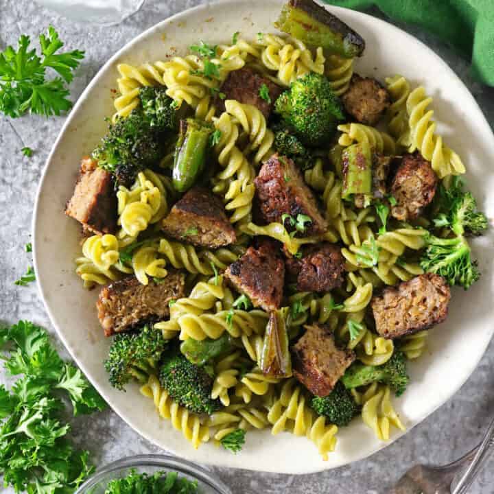 Veggie Burger Pasta Bowls Recipe
