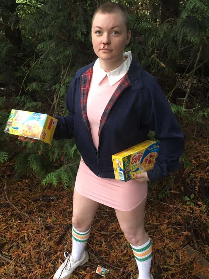 DIY Stranger Things Eleven Costume Easy Halloween Costume