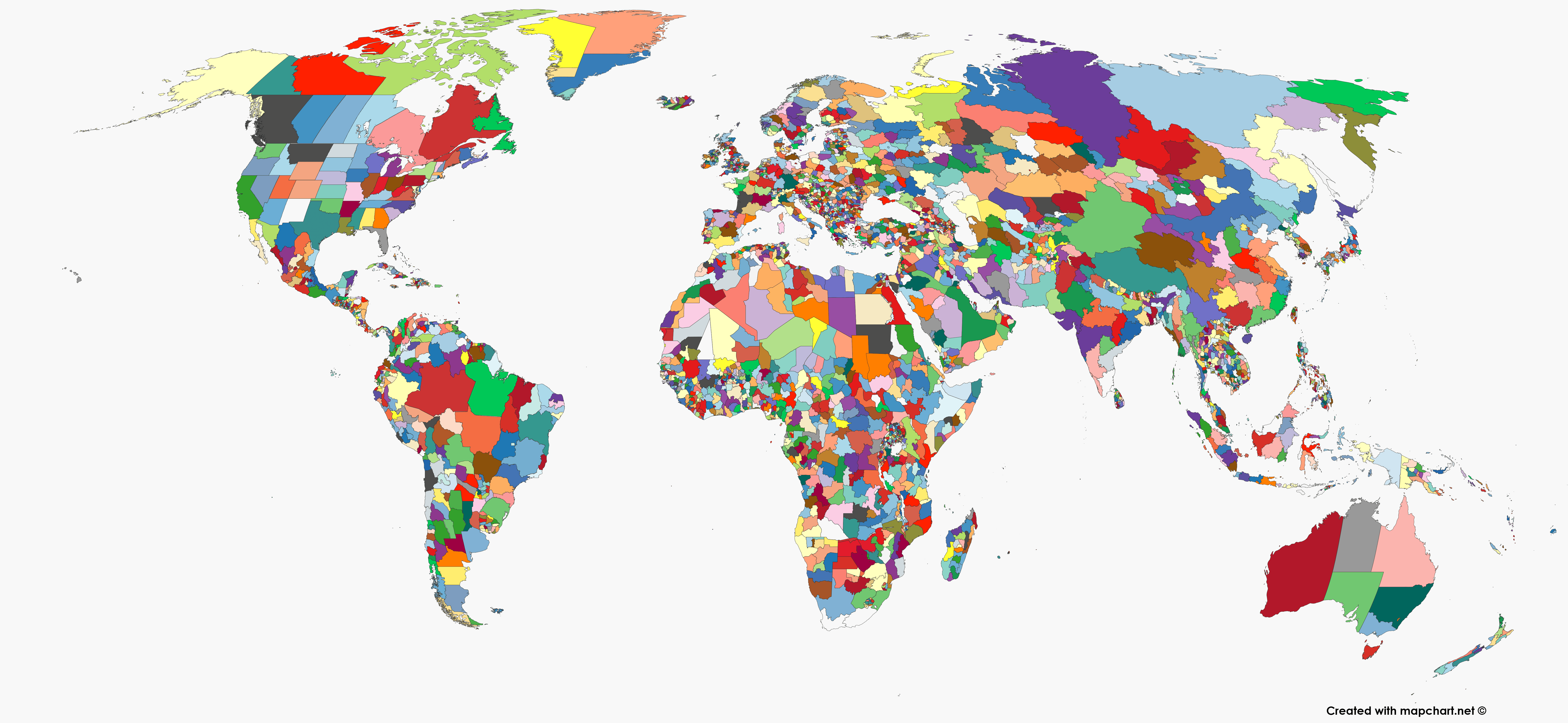 Random Color World Subdivisions map