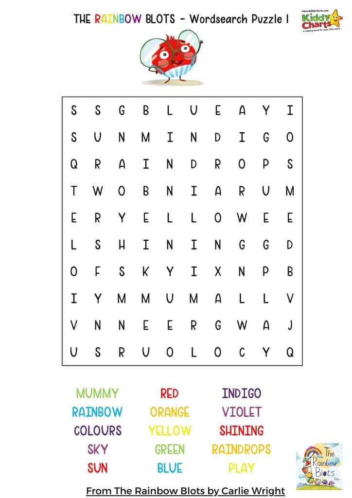 Rainbow word search