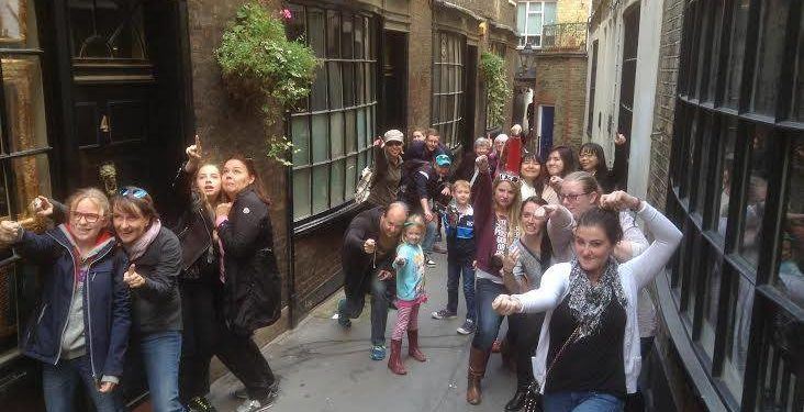 Casting spells in diagon alley on the muggles tour of london