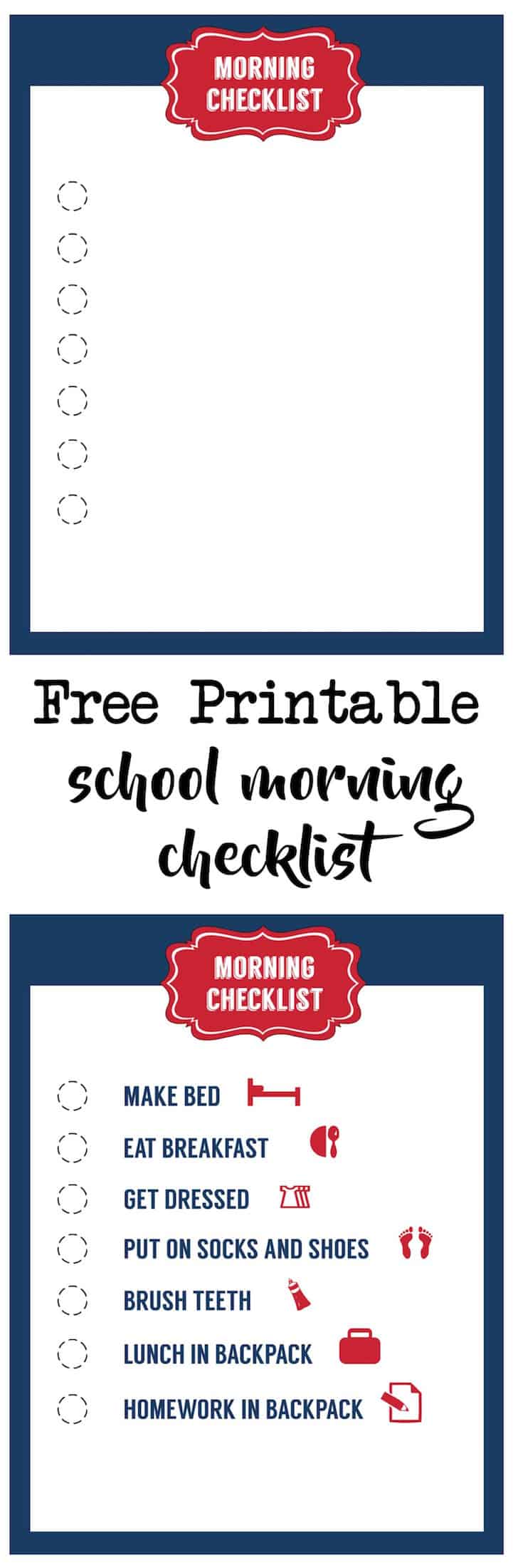 School Morning Routine Checklist Free Printable Paper Trail Design School Morning Routine Checklist Free Printable Paper Trail Design