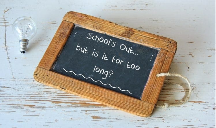 blackboard with the words school's out... but is it too long?
