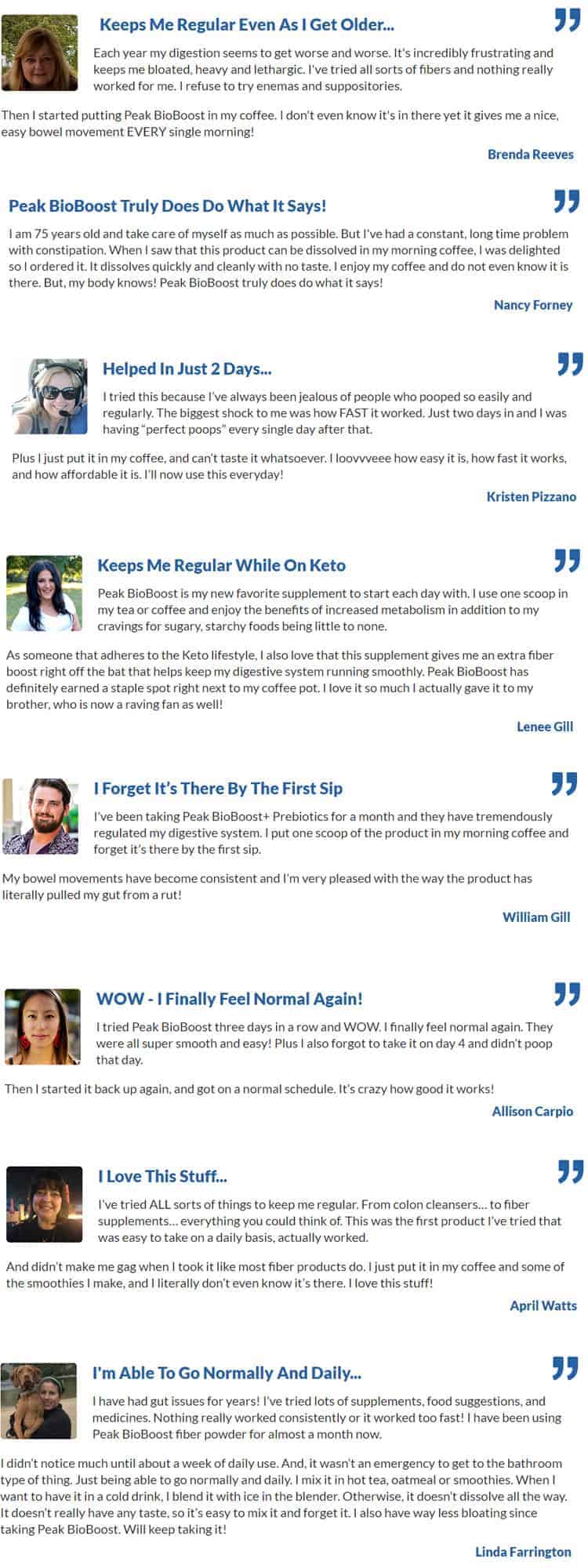 Peak BioBoost Customer Reviews