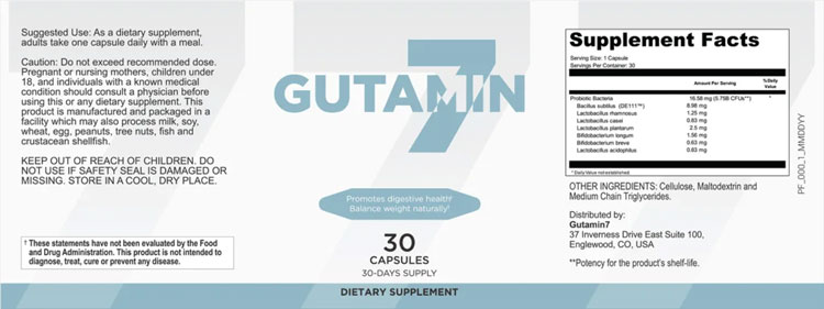 Gutamin 7 Supplement Facts