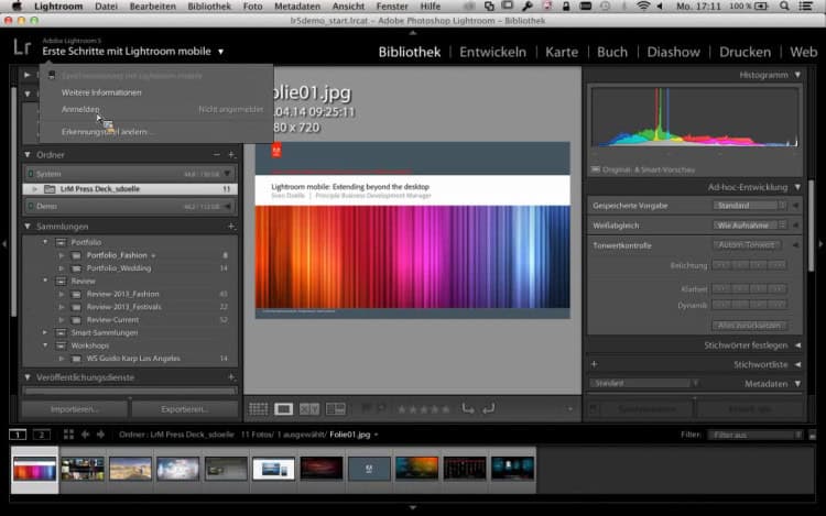 Lightroom 5.4 mit Cloud Synchronisation für das iPad