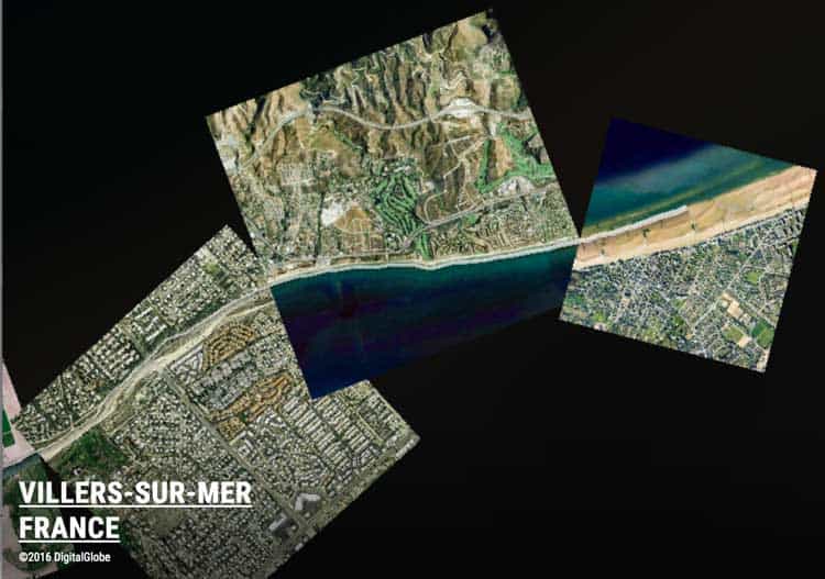 Using the drag function on Land Lines to follow satellite imagery features.