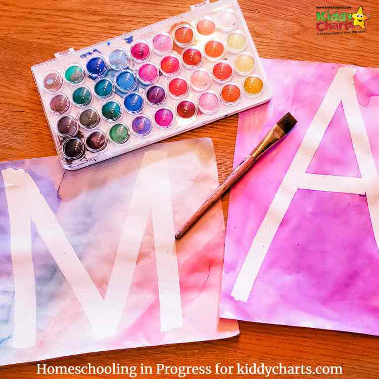 ABCs learning with watercolor painting for kids