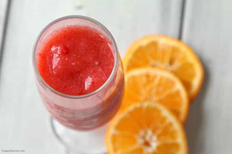 strawberry prosecco slushie, champagne cocktail