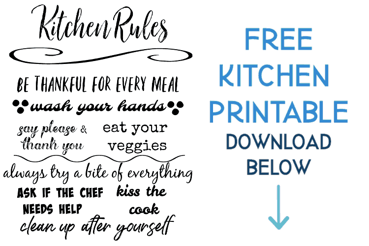 free kitchen printable