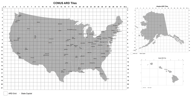 CONUS Landsat ARD Tile Maps.