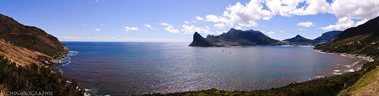 Algal blooms (brown patches) off South Africa's coast in the southern Benguela current.