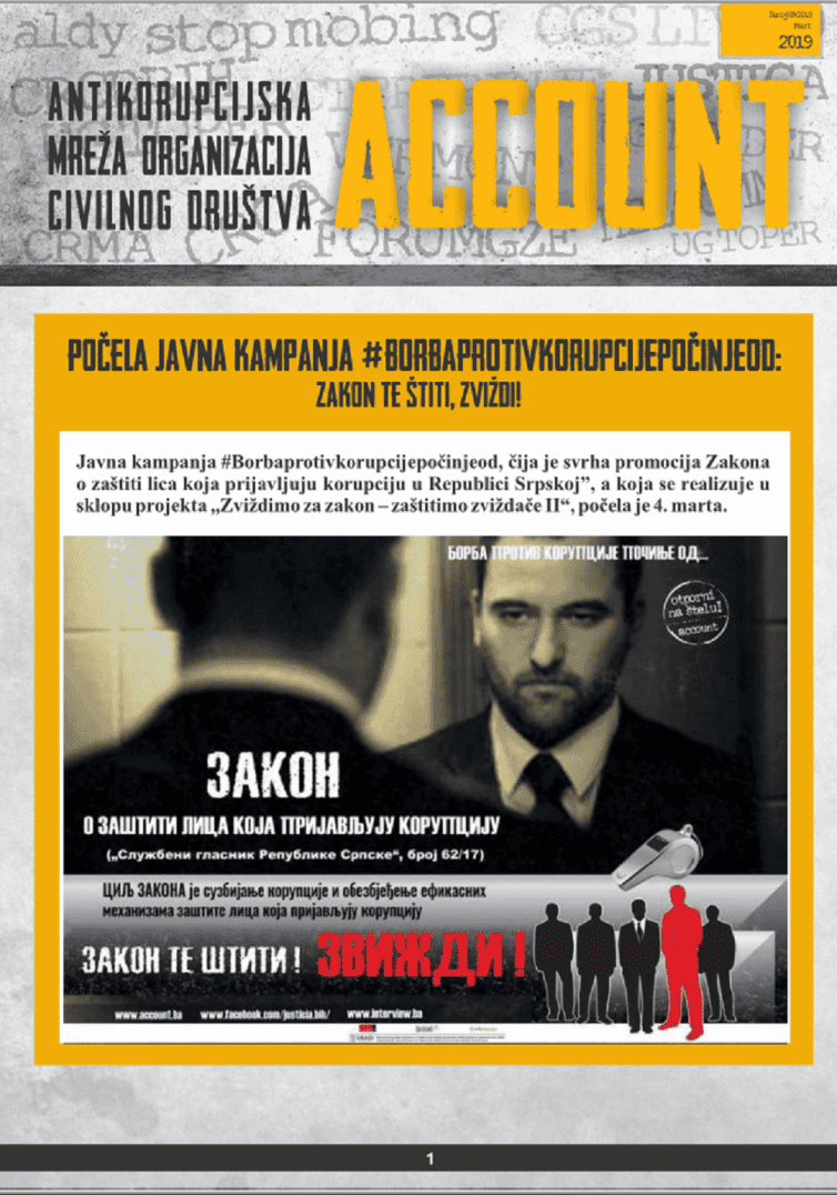 Želite znati više o aktivnostima ACCOUNT-a? Preuzmite naš Newsletter! ACCOUNT Newsletter (mart 2019.) BOS