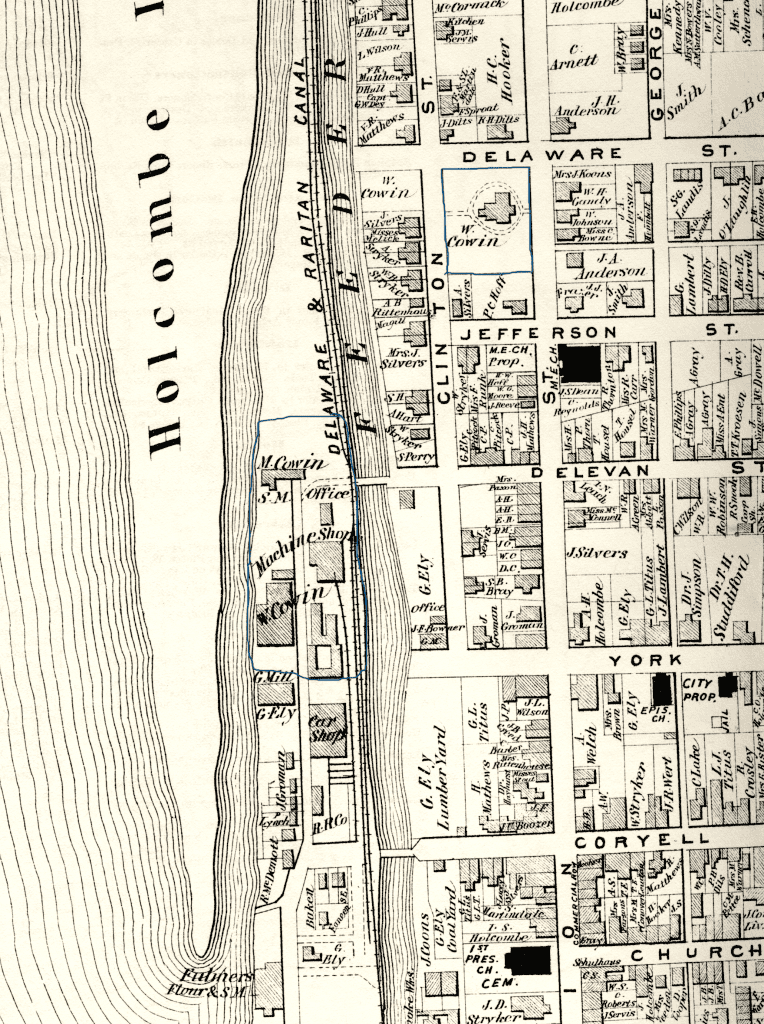 Detail of Beers-Comstock Atlas of 1873 for Lambertville